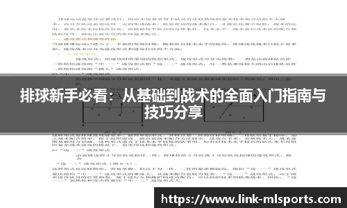排球新手必看：从基础到战术的全面入门指南与技巧分享